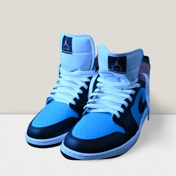 Custom hand painted Nike Air  1 Multicolor Sneakers - Blue, Black, Orange, Pink
